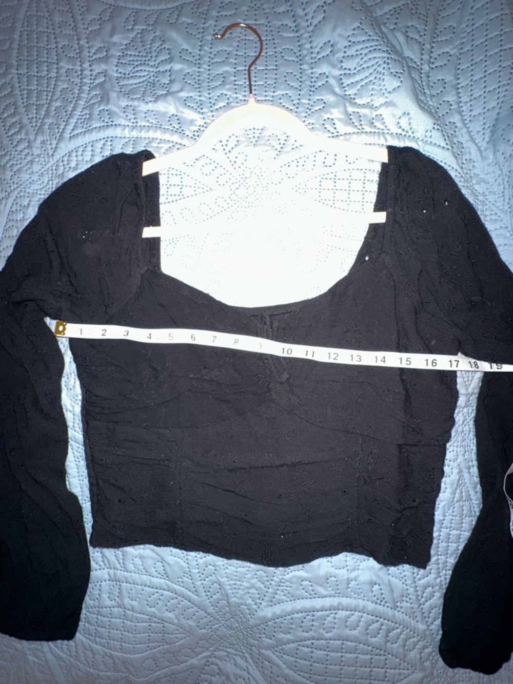 Hollister Black Long-Sleeve Square Neck Fitted Top - Picture 2 of 5